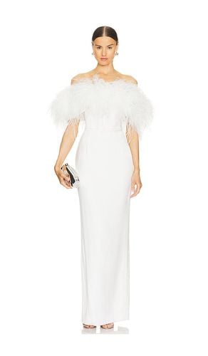 Lola Blanc Strapless Feather Gown in . Taglia L, XL, XS - Bronx and Banco - Modalova