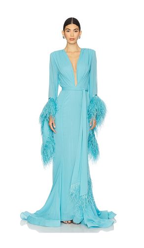 Geisha V Neck Gown in Blue. - size L (also in M, S, XS) - Bronx and Banco - Modalova