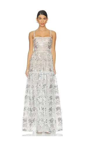 Midnight Embellished Gown in Metallic Silver. - size L (also in S, XL) - Bronx Banco - Modalova