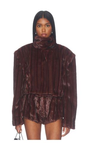 Faux Mink Long Sleeve Jacket in Brown. - size S (also in XS, M, L, XL) - Bronx Banco - Modalova