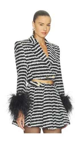 Tweed Cropped Jacket With Feather Cuffs in & . Size L. Also in M, S, XL, XS - Bronx Banco - Modalova