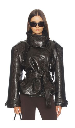 Faux Leather Croc Embossed Belted Jacket in . Taglia L. Also in M, S, XL, XS - Bronx Banco - Modalova