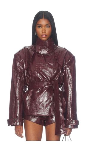 Faux Leather Croc Embossed Belted Jacket in . Size L. Also in M, S, XL, XS - Bronx Banco - Modalova