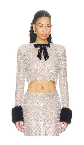 Embellished Crop Top With Faux Fur Cuffs in . Taglia L. Also in M, S, XS - Bronx Banco - Modalova