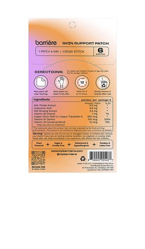 Suplementos skin support patch 6 pack en color beauty: multi talla all - barriere - Modalova