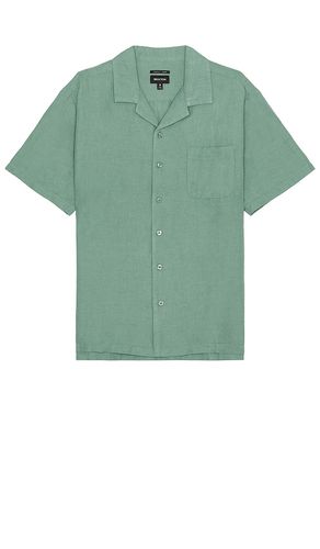 Bunker linen blend short sleeve camp collar shirt in color green size S in - Green. Size S (also in XL/1X) - Brixton - Modalova