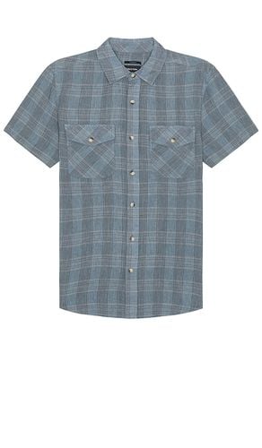 Memphis Linen Blend Short Sleeve Shirt in Blue. - size L (also in M, S) - Brixton - Modalova