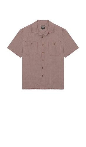 Micro Plaid Relaxed Short Sleeve Shirt in Brick. - size L (also in M, S) - Brixton - Modalova
