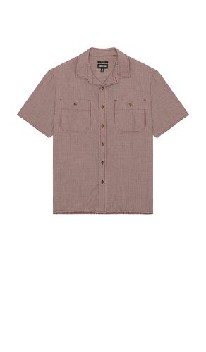 Micro Plaid Relaxed Short Sleeve Shirt in Brick. - size L (also in M, S, XL/1X) - Brixton - Modalova
