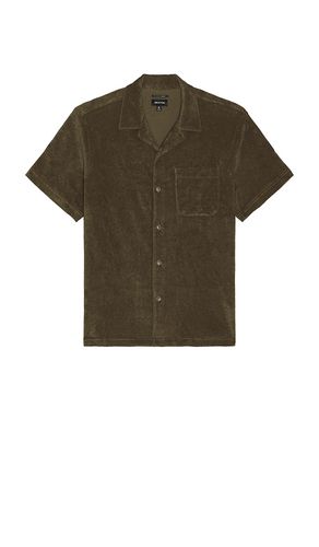 Bunker Terry Cloth Short Sleeve Camp Collar Shirt in Olive. - size L (also in S, XL/1X) - Brixton - Modalova