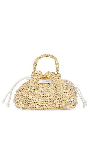 Nia Mini Crystal Bucket Bag in Beige - BTB Los Angeles - Modalova