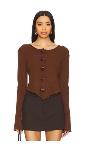 X REVOLVE Rosette Knit Cardigan in Chocolate. - size L (also in M, S, XL, XS) - Bubish - Modalova