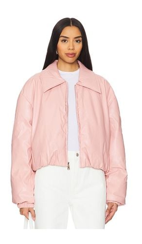 Elsa Leather Bomber Jacket in Blush. - size L (also in M, S, XS) - Bubish - Modalova