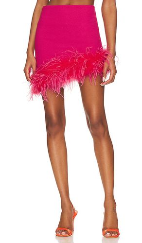 Perla Crepe Diagonal Feather Trim Skirt in Fuchsia. - size M (also in S) - Bubish - Modalova