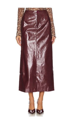 Eliza Leather Maxi Skirt in Burgundy. - size L (also in M, S, XS) - Bubish - Modalova