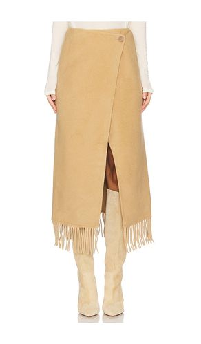 Hannah Fringe Wrap Skirt in Tan. - size L (also in S, XS) - Bubish - Modalova