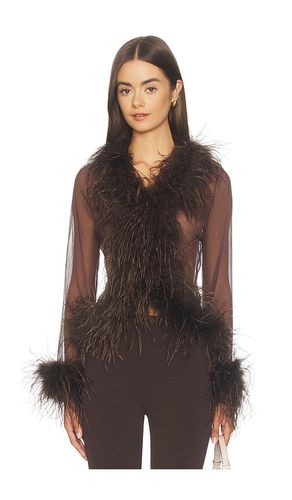 Gigi Sheer Feather Blouse in . Taglia L. Also in M, S, XL, XS - Bubish - Modalova