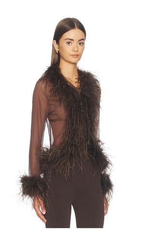Gigi Sheer Feather Blouse in . Taglia L. Also in M, S, XL, XS - Bubish - Modalova