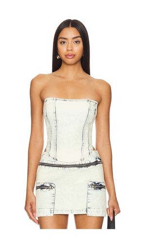 Zayne Corset Top in Denim-Light. - size M (also in S, XL) - BY.DYLN - Modalova