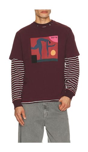Tripped Up T-shirt in Burgundy. - size L (also in M, S, XL/1X, XXL/2X) - By Parra - Modalova