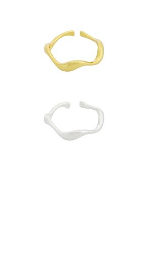 Hele asymmetric ring duo in color metallic gold,metallic silver size all - Casa Clara - Modalova