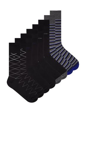 Pack Multi Pattern Assorted Dress Crew Socks in Black - Calvin Klein - Modalova