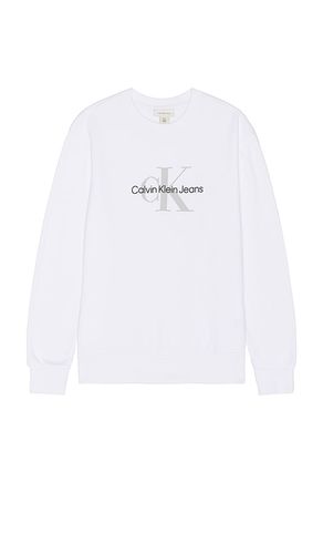 Monologo Fleece Crewneck Sweater in White. - size L (also in M, S, XL/1X) - Calvin Klein - Modalova