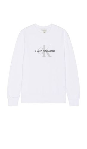 Monologo Fleece Crewneck Sweater in White. - size L (also in S, XL/1X) - Calvin Klein - Modalova