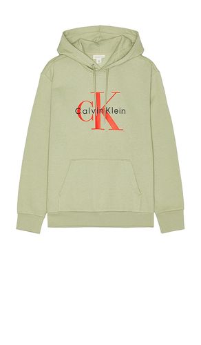 Monologo Fleece Hoodie in Green. - size L (also in S, XL/1X) - Calvin Klein - Modalova