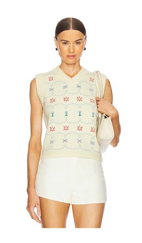 Cashmere Fair Isle Vest in Cream. - size L (also in M, S, XS) - Calle Del Mar - Modalova