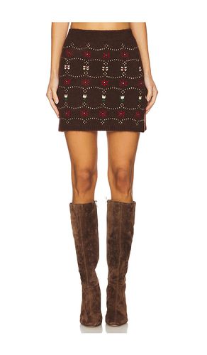 Cashmere Fair Isle Skirt in Brown. - size L (also in XS) - Calle Del Mar - Modalova