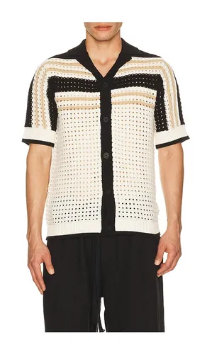 Anderson Striped Crochet Button Down Shirt in . Size L. Also in M, XL/1X - Central Park West - Modalova