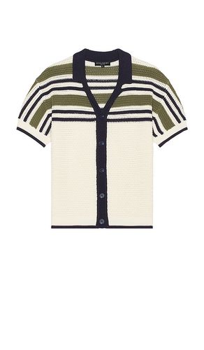 Striped Short Sleeve Buttondown Shirt in Cream. - size S (also in XL/1X) - Central Park West - Modalova