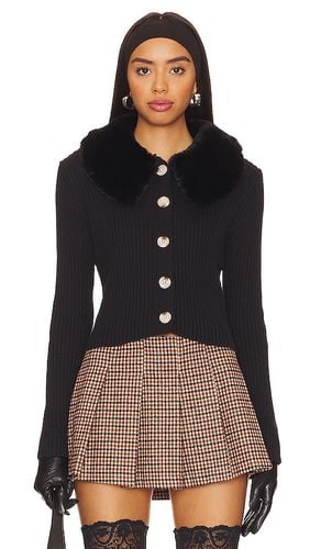 Delilah Faux Fur Collar Cardigan in . - size L (also in M, S, XL, XS) - Central Park West - Modalova