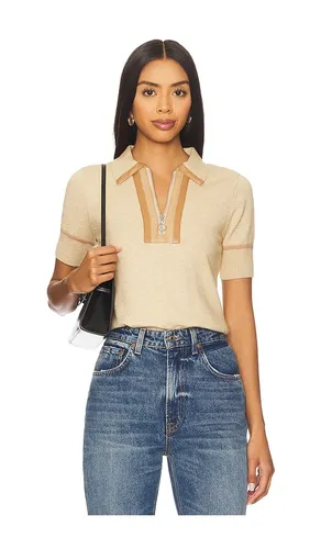 Atlast Zip Up Polo in Beige. - size S (also in XS) - Central Park West - Modalova