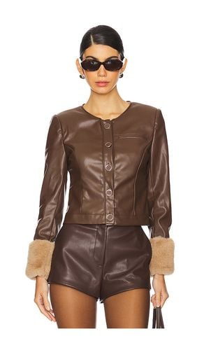 Nola Fur Cuff Lady Jacket in Brown. - size L (also in M, S, XL, XS) - Central Park West - Modalova