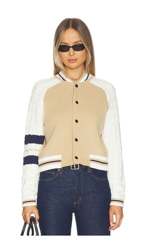 Chloe Cable Sleeve Knit Bomber in ,. Size M. Also in L, XL - Central Park West - Modalova
