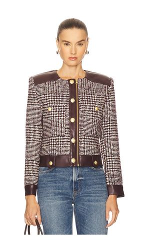Billie Houndstooth Jacket in Burgundy. - size L (also in M, S, XS) - Central Park West - Modalova