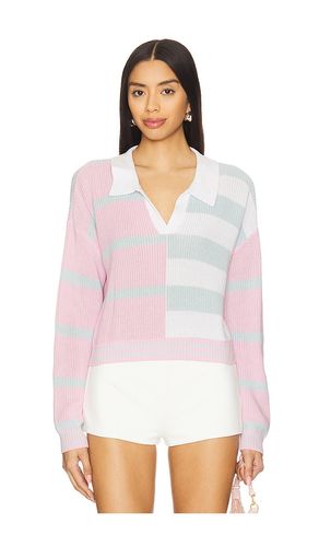 Colorblock Cropped Stripe Polo in Pink. - size L (also in XS) - Central Park West - Modalova