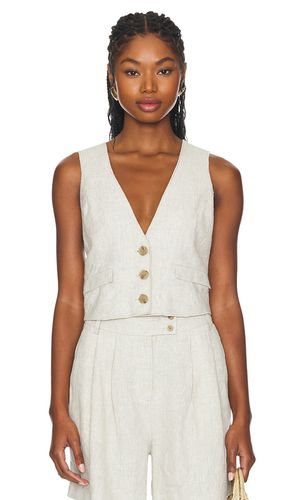 Beckett Linen Vest in Cream. - size L (also in M, S, XL, XS) - Central Park West - Modalova