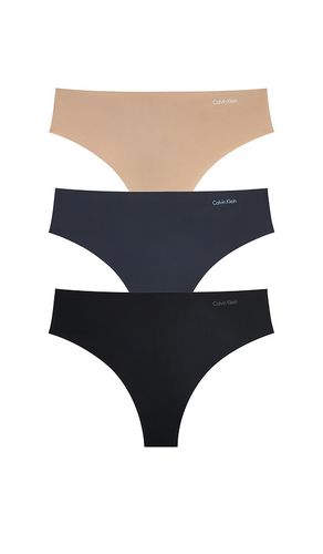 Calvin Klein Thong 3 Pack in Nude,Navy. - size L (also in M, S, XL) - Calvin Klein Underwear - Modalova