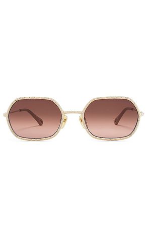 Scalloped Oval Sunglasses in Metallic - Chloe - Modalova