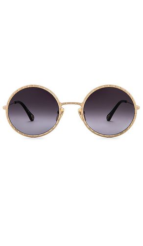 Scalloped Round Sunglasses in Metallic - Chloe - Modalova