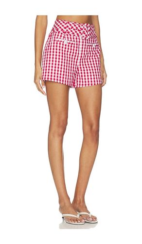 Mini Gingham Denim Allie Short in Red. - size 10 (also in 4, 6, 8) - Cinq a Sept - Modalova