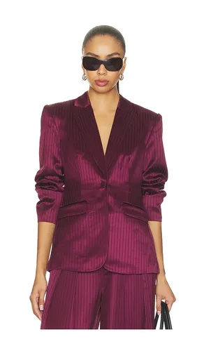 Georgia Satin Stripe Cheyenne Blazer in Burgundy. - size 0 (also in 00, 10, 2, 4, 6, 8) - Cinq a Sept - Modalova