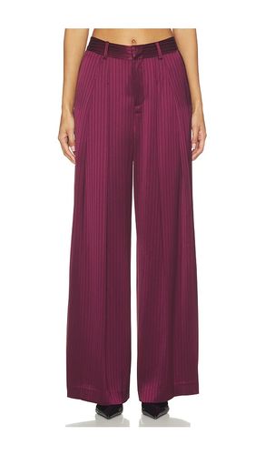 Georgia Satin Stripe Marne Pant in Burgundy. - size 0 (also in 00, 10, 2, 4, 6, 8) - Cinq a Sept - Modalova