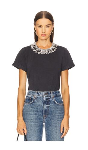 Necklace Washed Shrunken Tee in Charcoal. - size M (also in S, XS) - Cinq a Sept - Modalova
