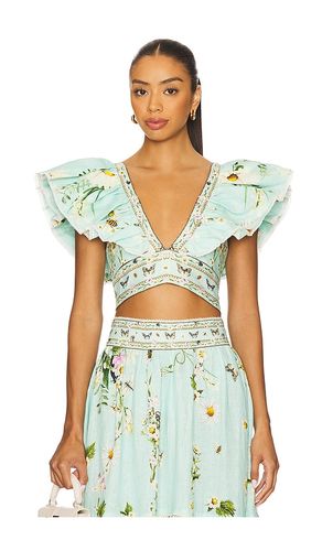 Ruffle Wrap Top in Baby Blue. - size L (also in M, S, XS) - Camilla - Modalova