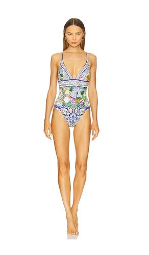 Eyelet Tie Tri One Piece in Blue. - size M (also in S, XS) - Camilla - Modalova