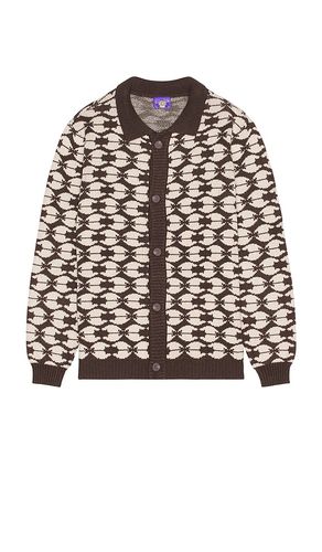 Instarsia Collared Cardigan in Brown. - size M (also in S) - Coney Island Picnic - Modalova